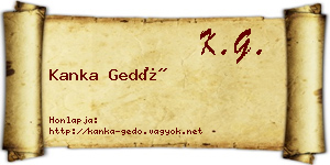 Kanka Gedő névjegykártya